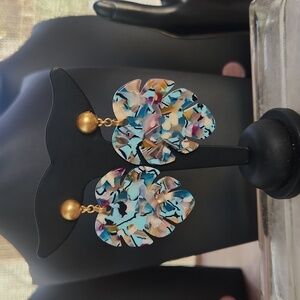 J.Crew drop‎ earrings green leaf